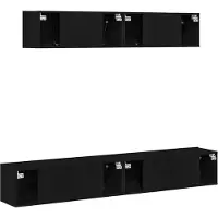 Syfax Ensemble meuble TV 4 pcs Chêne noir Bois d'ingénierie