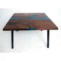 Xl Moebel Gmbh Couchtisch River Table Echtes Holz Flusstisch Massiv Epoxidharz Tische 90x90