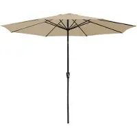 Happy Garden Parasol droit HAPUNA rond 3,30m de diamètre beige