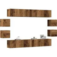 Syfax Ensemble de meuble TV mural 8 pcs vieux bois bois d'ingénierie