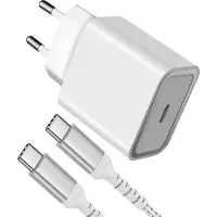 BigBen Interactive Kit Chargeur USB C 25W PD + Câble Renforcé USB C / USB C 1.