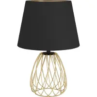 Eglo Lampe de table Jazminia or avec capuchon noir
