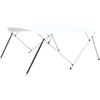 Syfax Auvent bimini à 4 arceaux Blanc 243x(230-244)x137 cm