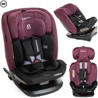 Bebelissimo - Hellios - Siège enfant 40-150 cm - 360° - RWF/FWF - ISOFIX - TOP TETHER - Harnais 5 points - Appuie-tête réglable - bordo