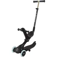 Globber GO-UP DELUXE LIGHTS – Tricycle 3 en 1, 120/80 mm, ABEC 9, 3 roues, réglable en hauteur, roues lumineuses LED, noir