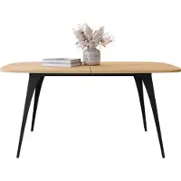 Mirjan 24 Table à manger extensible STIWI - chêne kraft doré / noir