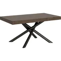 Itamoby - Table extensible 160/264x90 cm Famas noyer pieds anthracite
