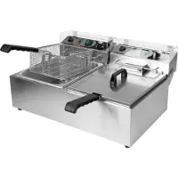 YATO Friteuse professionnelle 2 x 6 L 2 x 3 000 W 425 x 580 x 305 mm