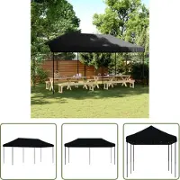 The Living Store Tente de réception pliante Pop-Up noire 580x292x315 cm