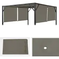 Mendler Toile De Rechange Pour Toit De Pergola Baia 3x3m Taupe