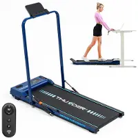 Thunder Tapis de course VIVA-BLUE 102 x 40cm 8km/h FitShow LED Bluetooth pliable Haut-parleur Rouleau de transport