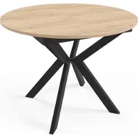 FURNLUX Table de salle à manger Leia Beige 100cm / Couleur principale : Beige / Dimensions : 100 x 78 x 138 cm