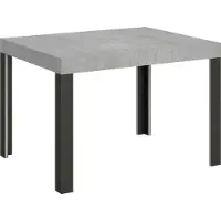 Itamoby - Table extensible 120/204x80 cm Linea gris béton pieds anthracite