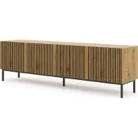 Furnlux Classic FURNLUX Table TV Ravenna F Beige Et Noir 200cm / Couleur principale : Marron / Dimensions : 200 x 58 x 42 cm
