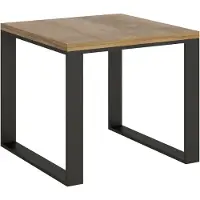 Itamoby - Table extensible portefeuille 90/180x90 cm Tecno Libra chêne nature cadre anthracite