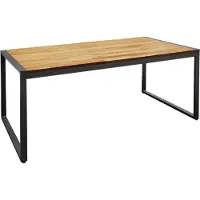 Bolero Table rectangulaire en acier et bois d'acacia, style industriel