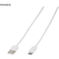 Vivanco ViVanco39452 câble pour téléphone portable Blanc 1 m USB A USB C