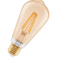 Osram Ampoule LED SMART+ MATTER, forme classique "filament", compatible avec Matter, compatible avec les assistants vocaux, variateur intégré, design Edison, verre, finition dorée, 6 W, 680 lm, 2400 K
