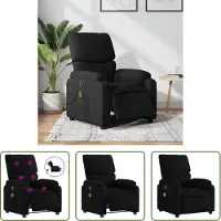 The Living Store Fauteuil de massage électrique noir tissu