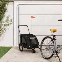 Prolenta Maison Exclusive - Remorque pour vélo pour chiens, tissu Oxford noir et fer
