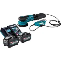 Makita BO 001 CGT201 Ponceuse excentrique sans fil 40 V max. 125 mm 5,0 mm course Brushless + 2x batterie 5,0 Ah + chargeur