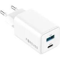 Forever GaN Chargeur de téléphone portable PD QC TC-08-45AC 1x USB-C 1x USB 45W blanc