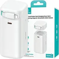 Usams Powerbank Ze Zwijanym Kablemretractable Lightning 18000 Mah Pd45W Fast Charge Xmf Series Biały/White 20Kcd21702 (Us-Cd217)