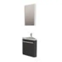 MOB-IN Ensemble lave-mains d'angle SKINO + vasque + armoire de toilette