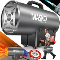 MASKO Ventilateur de chauffage au gaz avec tuyau de gaz et détendeur pour bouteilles de gaz standard