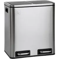 SVITA TM2X15 Poubelle à pédale 30 litres 2x 15L Poubelle tri sélectif Acier inoxydable Argent