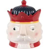 Clayre & Eef Casse-noix bocal Ø 16x19 cm Rouge Céramique