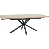 Feldmann-Wohnen Table à manger Laguna, table de cuisine 160-200 cm, couleur au choix : chêne Artisan / noir