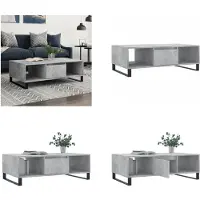 vidaXL Table basse gris béton 104x60x35 cm Bois composite - Table basse - Table basse basse - Table