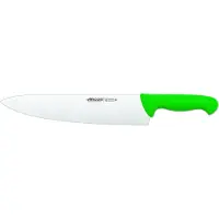 Arcos Couteau de chef couleur - Prof 290921 acier inoxydable nitrum et mangue lame ergonomique en polypropylène vert et 30 cm de lame, vitrine
