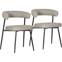 Happy Garden Lot de 2 chaises en tissu vert chiné THEA