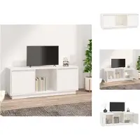 vidaXL Armoire TV Blanc 110,5x35x44 cm Pin massif - Meuble TV