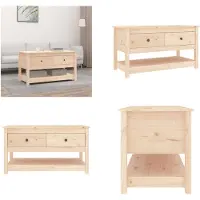 vidaXL Table basse 102x49x55 cm Pin massif - Table basse - Tables basses - Table d'appoint - Table de salon