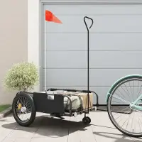 Prolenta Maison Exclusive - Remorque pour vélo, noire, en Oxford et en fer