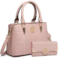 Sonstiges Miss Lulu Femme Set Sac à main Rose Cuir synthétique Porte-monnaie