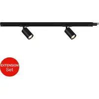 Briloner Rail Système de rail, Set d'extension, 2x GU10 Spots, Pivotant, Rotatif, Noir, 0,75 m
