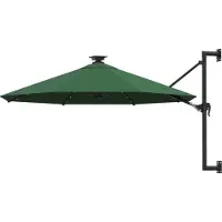 Prolenta Maison Exclusive - Parasol mural avec LED, 300 cm, vert