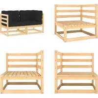 vidaXL Garden Corner Sofa 2 Pcs. with Cushions Solid Wood Pine - Corner Sofa - Canapé d'angle - Canapé d'angle en bois - Canapés d'angle en bois