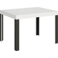 Itamoby - Table extensible 110/194x70 cm Linea frêne blanc pieds anthracite