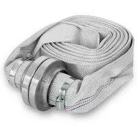 Eberth 2" Tuyau d'incendie plat avec raccord Storz, tuyau longueur 10m, diamètre 2 pouces, tuyau tissé, tuyau industriel