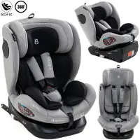Bebelissimo - EVOL - Siège enfant 40-150 cm - 360° - RWF/FWF - ISOFIX - TOP TETHER - Harnais 5 points - Appuie-tête réglable - light gray