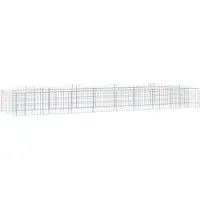 vidaXL Gabion haut-relief avec arche haute 400x100x50 cm Fer galvanisé