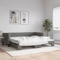 Prolenta Maison Exclusive - Canapé-lit convertible gris foncé 100 x 200 cm en tissu