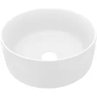 Syfax Lavabo rond de luxe Blanc mat 40x15 cm Céramique