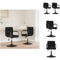 vidaXL Chaise de salle à manger 2 pcs. Pivotant Noir Velours - Chaises de salle à manger