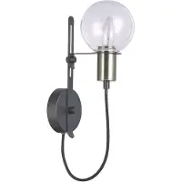 Luxera Applique murale ABRAZO 40 W, laiton satiné/transparent, L : 12 l : 16,2 H : 38,5 cm, douille E14, intensité variable